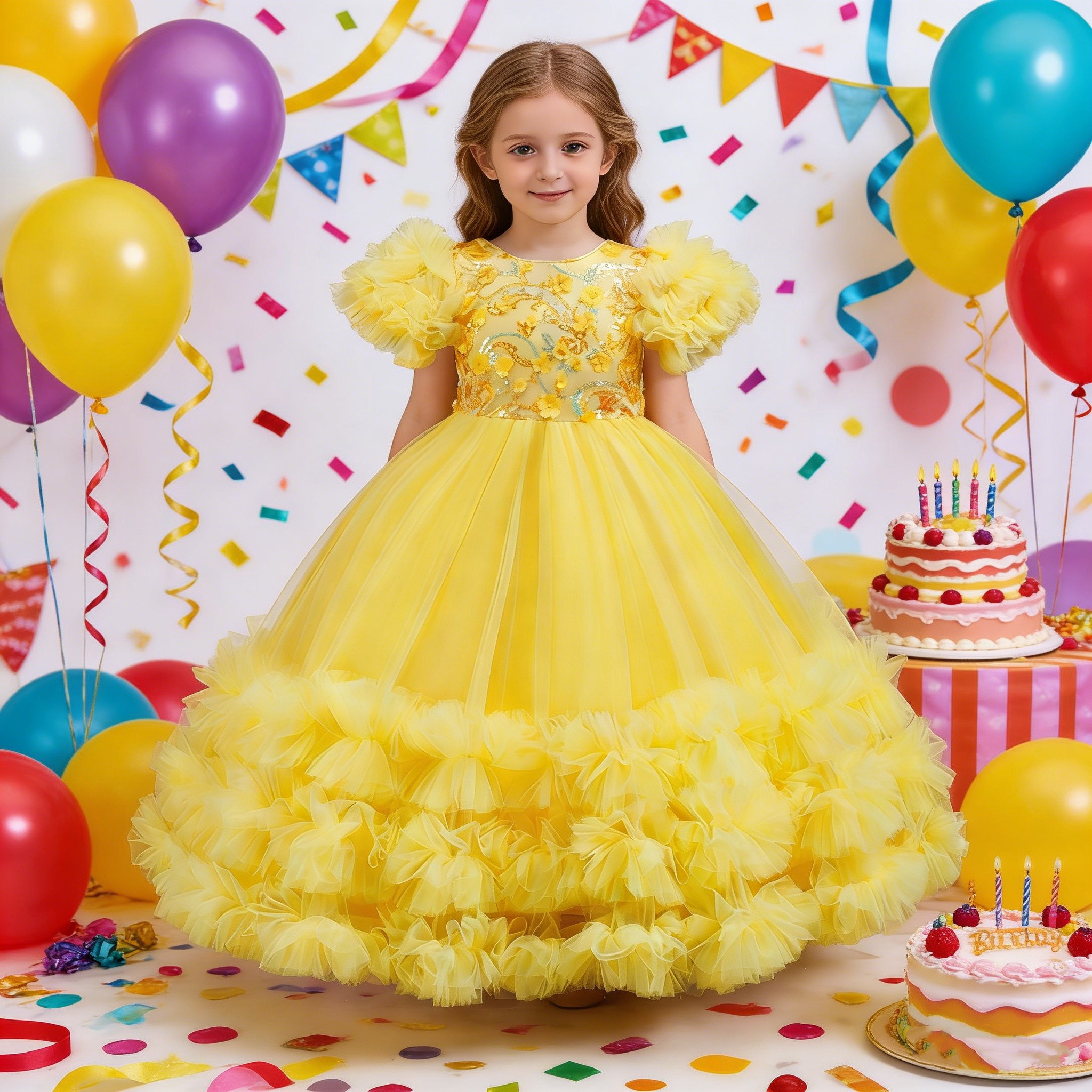 Girls Summer Yellow Sequin Wed - Glitter Tablecloth incelemesi ve fiyatı