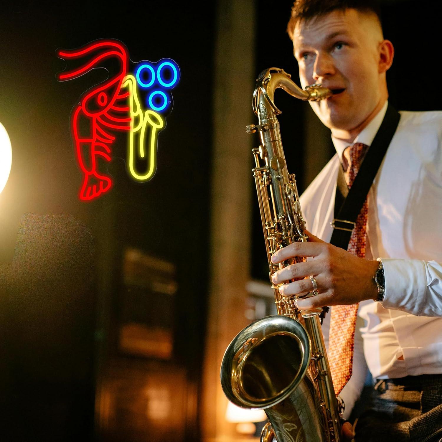 Lobster Saxophone Neon Sign Ja - Neon Sign Party incelemesi ve fiyatı