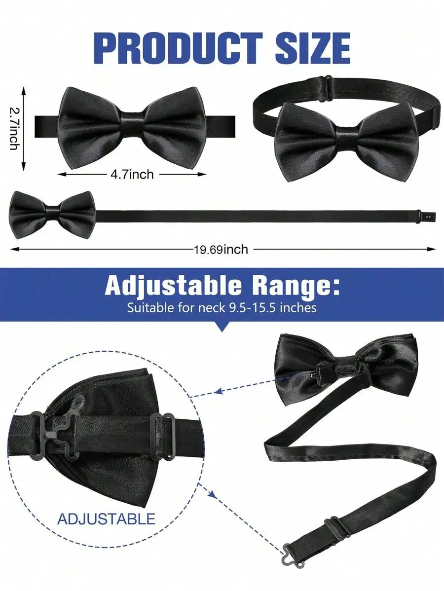 Mens Solid Color Satin Pre-Tie - Event & Party Supply incelemesi ve fiyatı