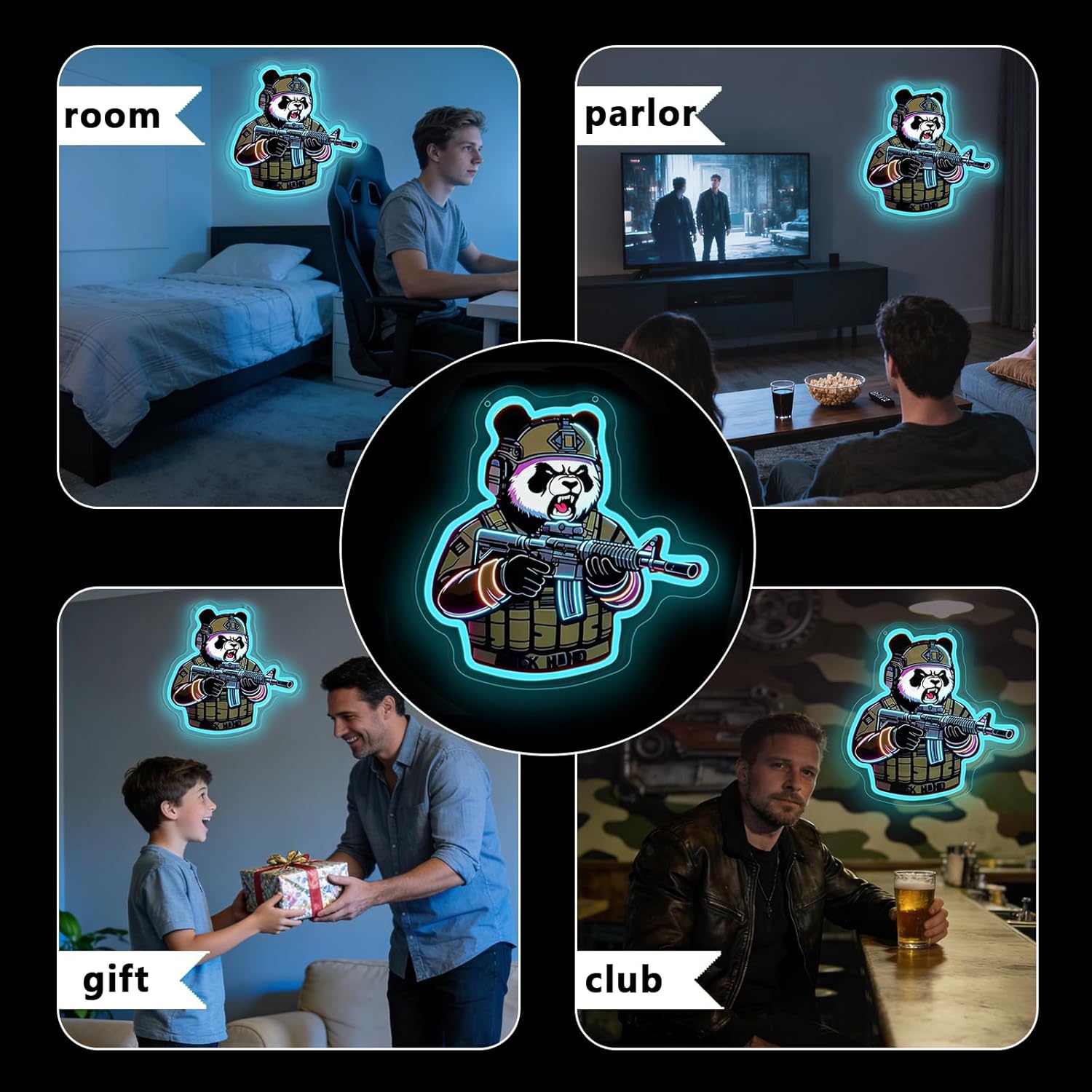 Tactical Panda Neon Sign USB P - Neon Sign Party incelemesi ve fiyatı