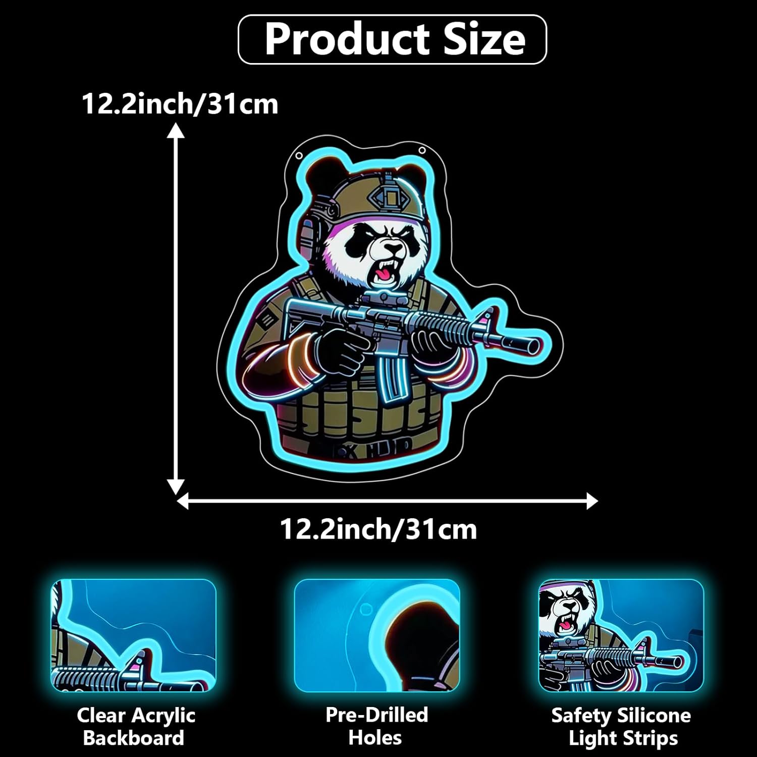 Tactical Panda Neon Sign USB P - Neon Sign Party incelemesi ve fiyatı