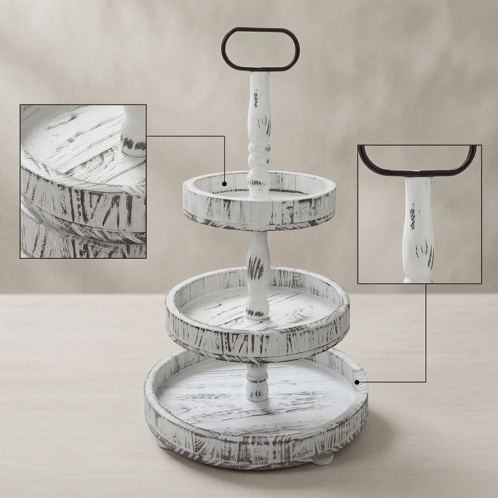 3-Tier Dessert Stand Rustic 3- - Cupcake Stand Tier incelemesi ve fiyatı