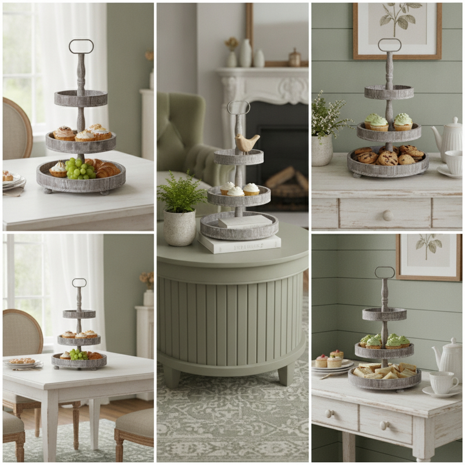 3-Tier Dessert Stand Rustic 3- - Cupcake Stand Tier incelemesi ve fiyatı