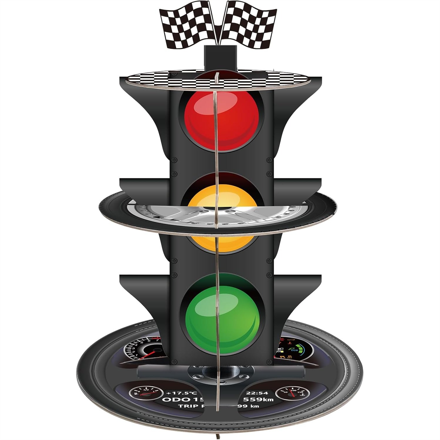 3-Tier Race Car Cupcake Stand, - Cupcake Stand Tier incelemesi ve fiyatı