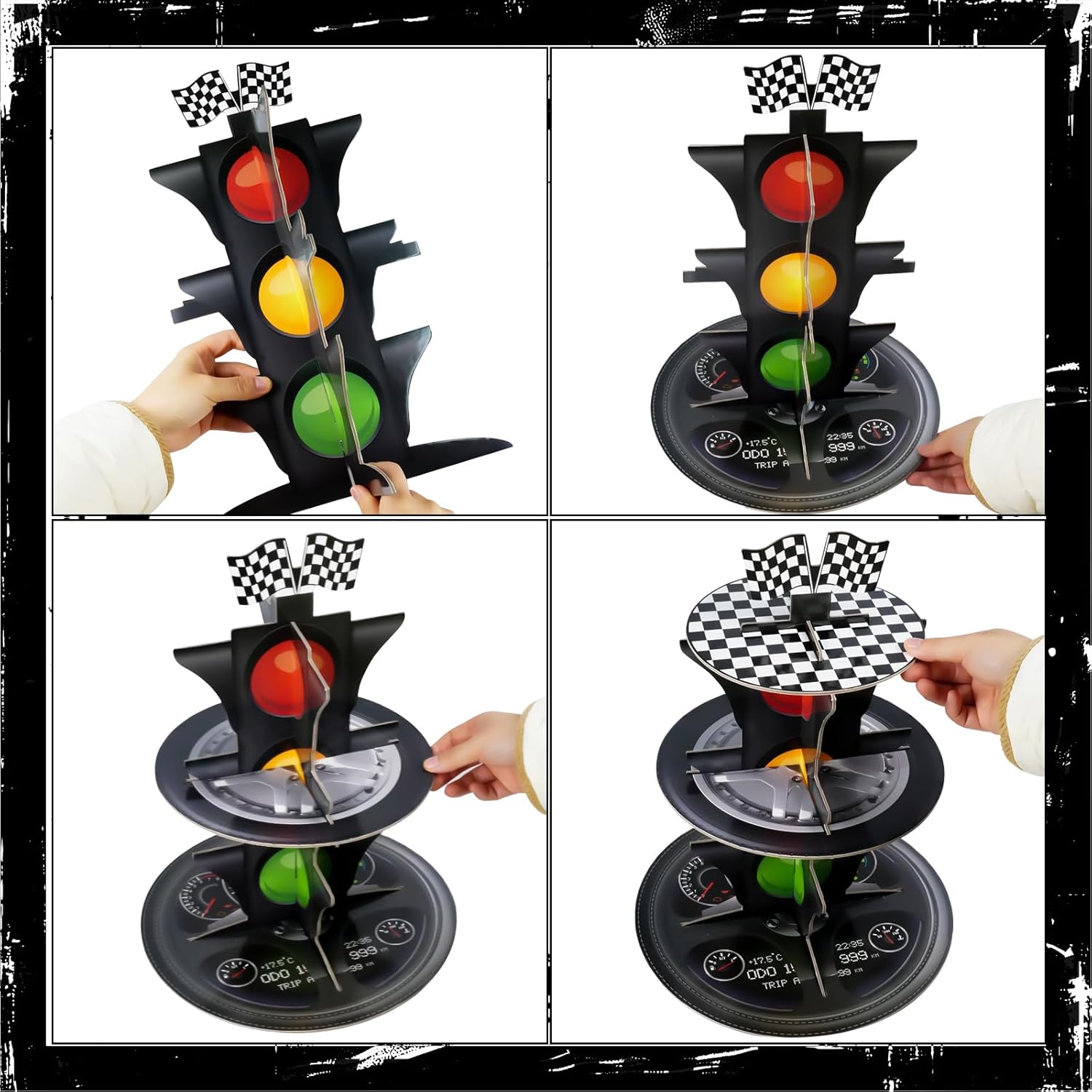 3-Tier Race Car Cupcake Stand, - Cupcake Stand Tier incelemesi ve fiyatı