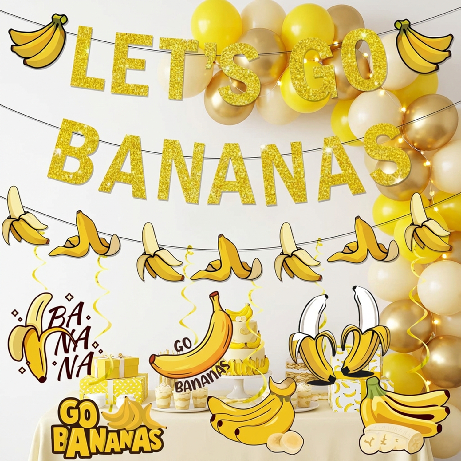 1Set Yellow Bananas Birthday B - Let'S Party Event Supply incelemesi ve fiyatı
