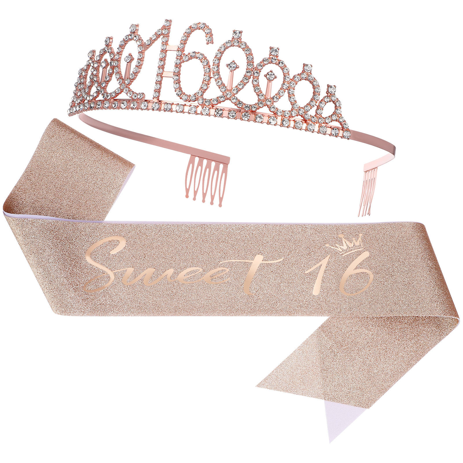 1Set Glittering Birthday Tiara - Birthday Sash Glitter incelemesi ve fiyatı