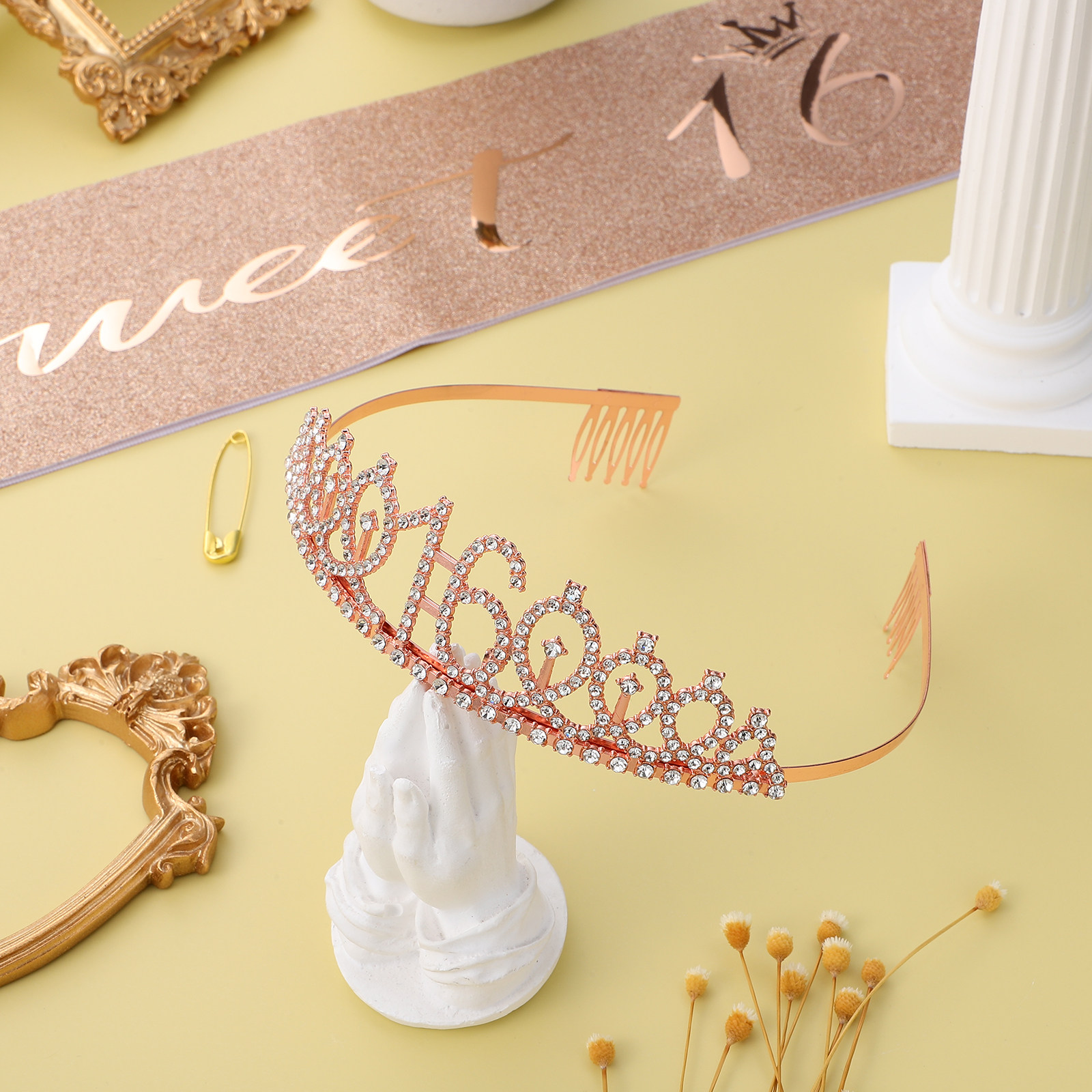 1Set Glittering Birthday Tiara - Birthday Sash Glitter incelemesi ve fiyatı